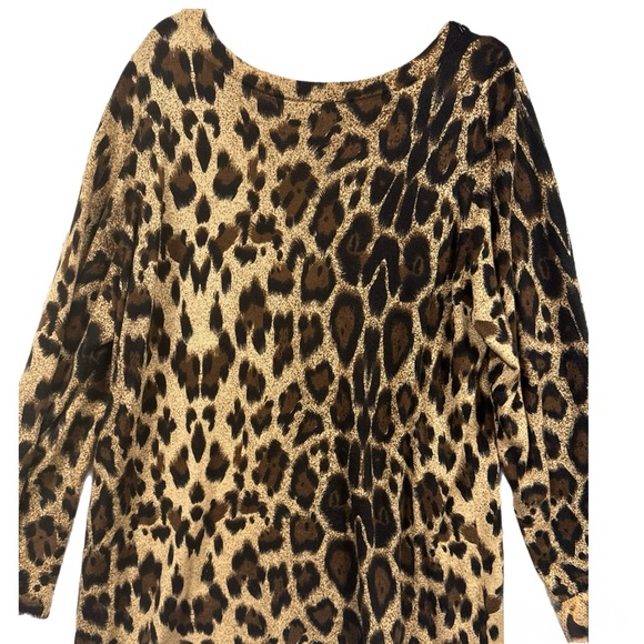 I.N.C. Leopard-Print Boat-Neck Sweater Beaded Neckline | Size 3X - Picture 6 of 6